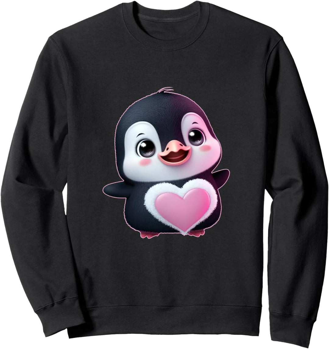Pinguin - süsser Pinguin mit Herz für Damen und Mädchen Sweatshirt