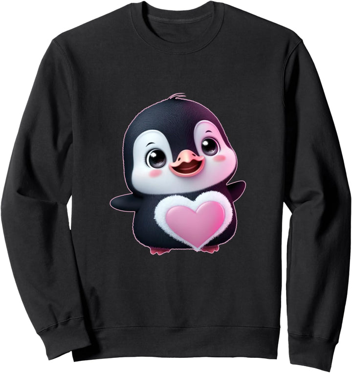 Pinguin - süsser Pinguin mit Herz für Damen und Mädchen Sweatshirt