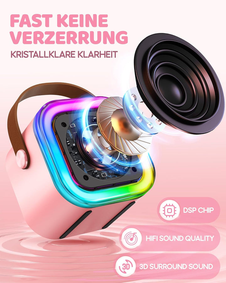 Karaoke Maschine Kinder, Geschenk für Mädchen 3-12 Jahre, Karaoke Kinder Spielzeug ab 3-12 Jahre Mäd