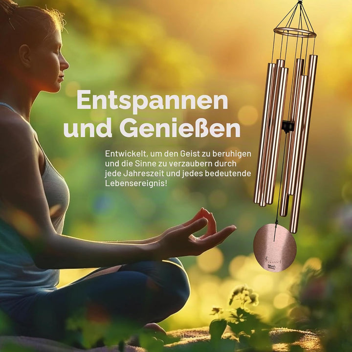 Nature's Melody Aureole Tunes Windspiele - Windspiele für den Aussenbereich mit 6 Röhren abgestimmt