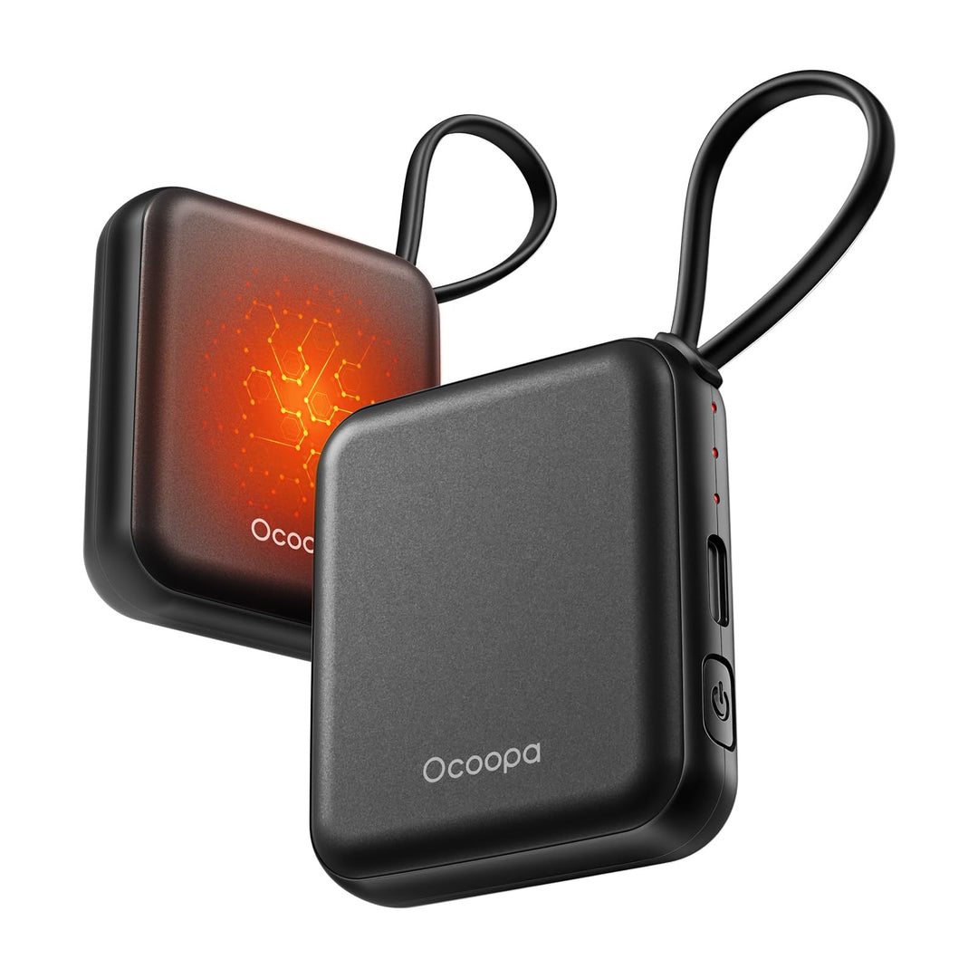 OCOOPA Handwärmer Elektrisch 2er Set, Wiederverwendbar 4000mAh USB Taschenwärmer, 3 Wärmestufen, Max