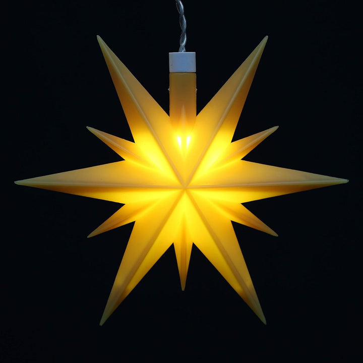Dekohelden24 Set Weihnachtssterne aus Kunststoff in rot, Weiss und gelb, inkl. LED Beleuchtung und 6