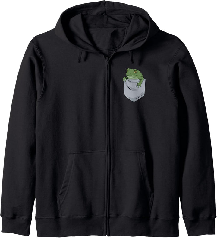 Frosch in Brusttasche Kapuzenjacke