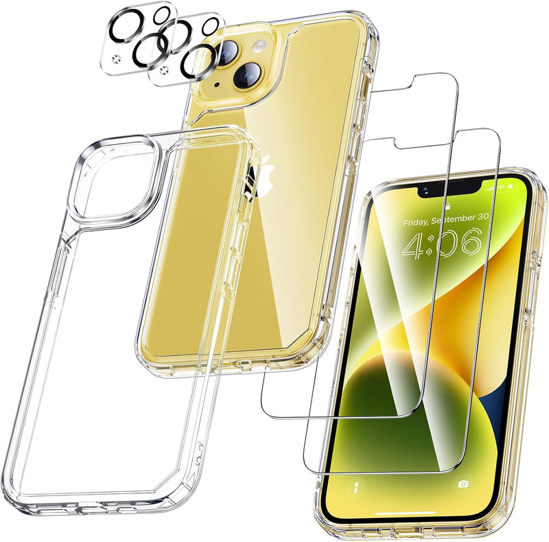 UniqueMe für iPhone 14 Hülle, 5-in-1-Set Handyhülle für iPhone 14 Case Rundumschutz Schutzhülle Cove