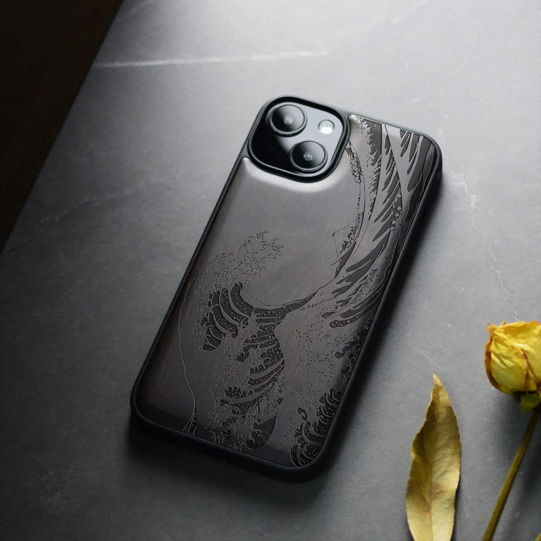 Carveit Handyhülle für iPhone 14 Cover Kompatibel mit Magsafe [Holz und TPU Silikon Hybrid hülle] Ma