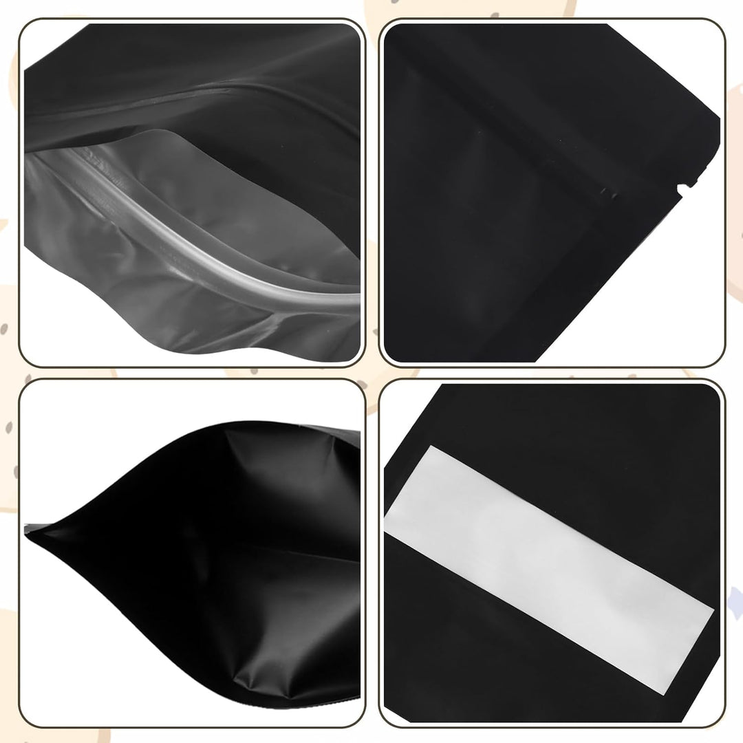 MIVIDE 100 Stück Wiederverschliessbare Mylar Beutel, 14 x 20 cm Standbodenbeutel mit Fenster Alumini