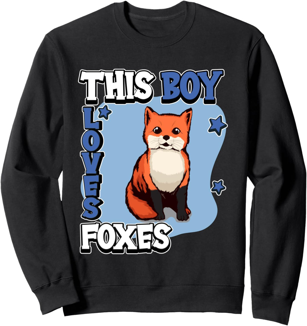 Jungen This Boy Loves Foxes Fuchs Sweatshirt