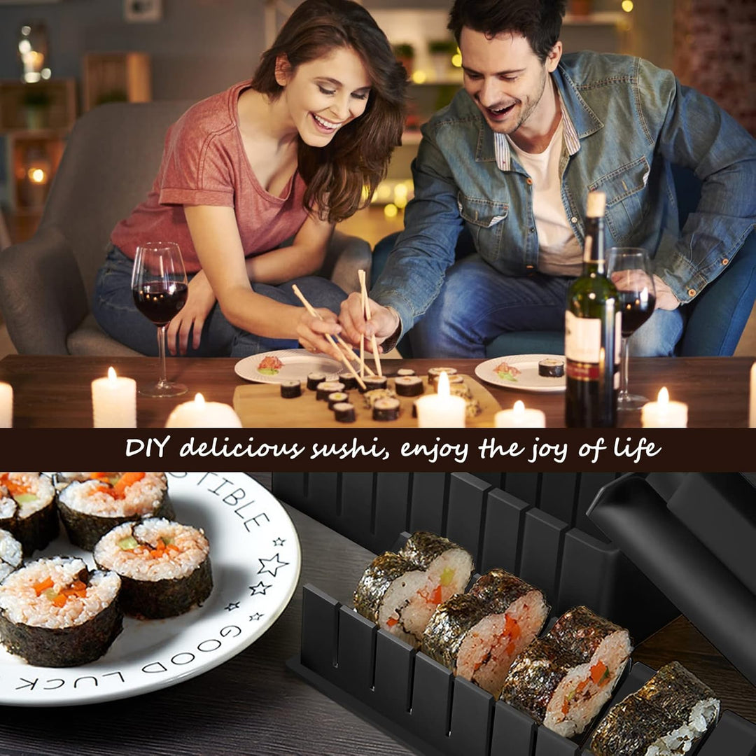 SKYSER Sushi Maker Kit, 17 Pieces Sushi Maker Set for Beginners, 8 Shapes Sushi Making Kit Complete,