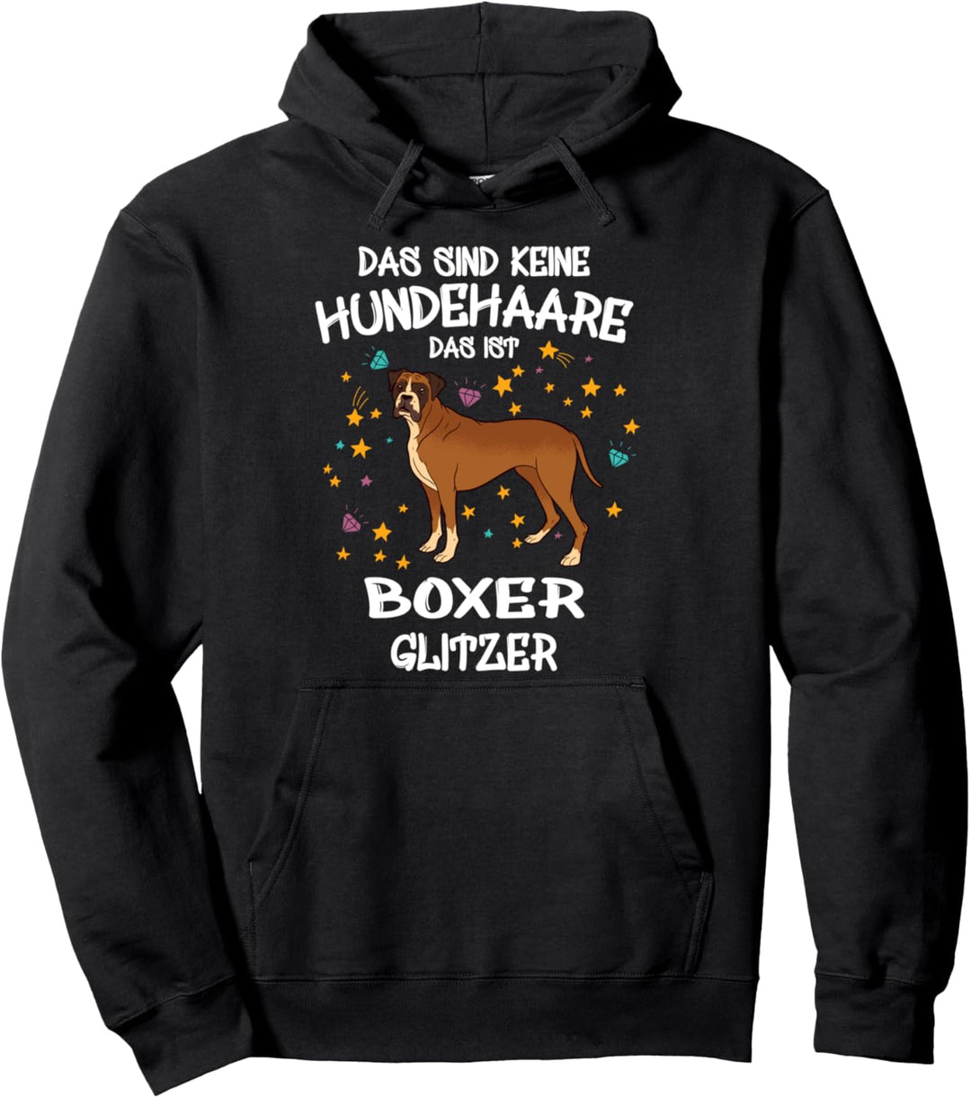 Boxer Glitzer Hundehalter Geschenkidee Hunde Fun Pullover Hoodie