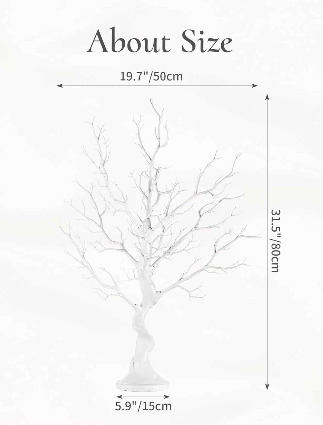 Inweder Weisser Künstlicher Baum Zweigbaum - 80cm Hoch Weihnachtsbaum für Tischdekoration Baum Anzei