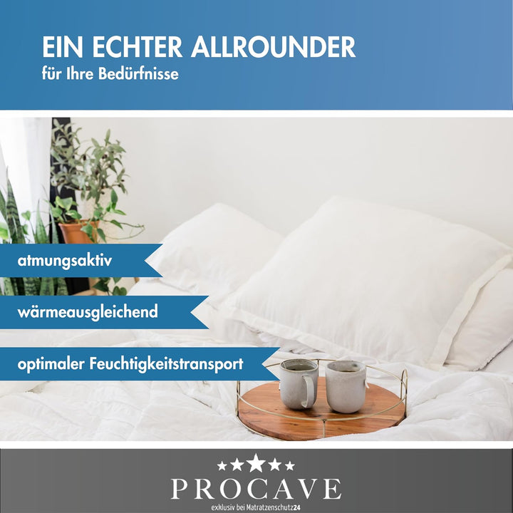 PROCAVE Micro-Comfort 4 Jahreszeiten 155x200 cm Ganzjahresdecke | Microfaser | Steppdecke | Bettdeck
