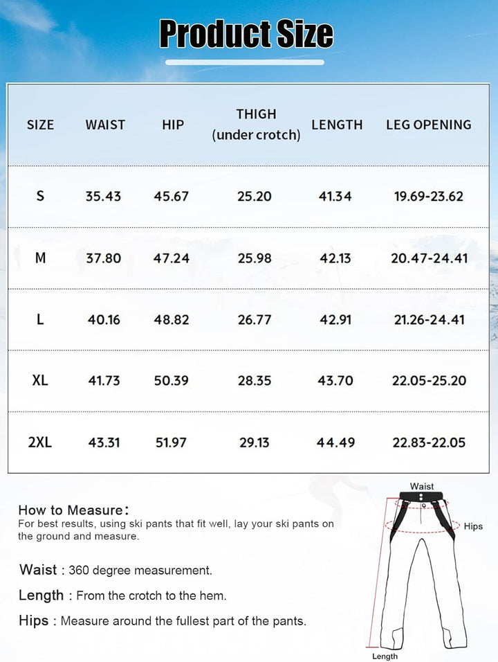 HOUZONIY Herren Skihose Wasserdicht Schneehose Softshellhose Winter Warm Gefüttert Snowboardhose Ove