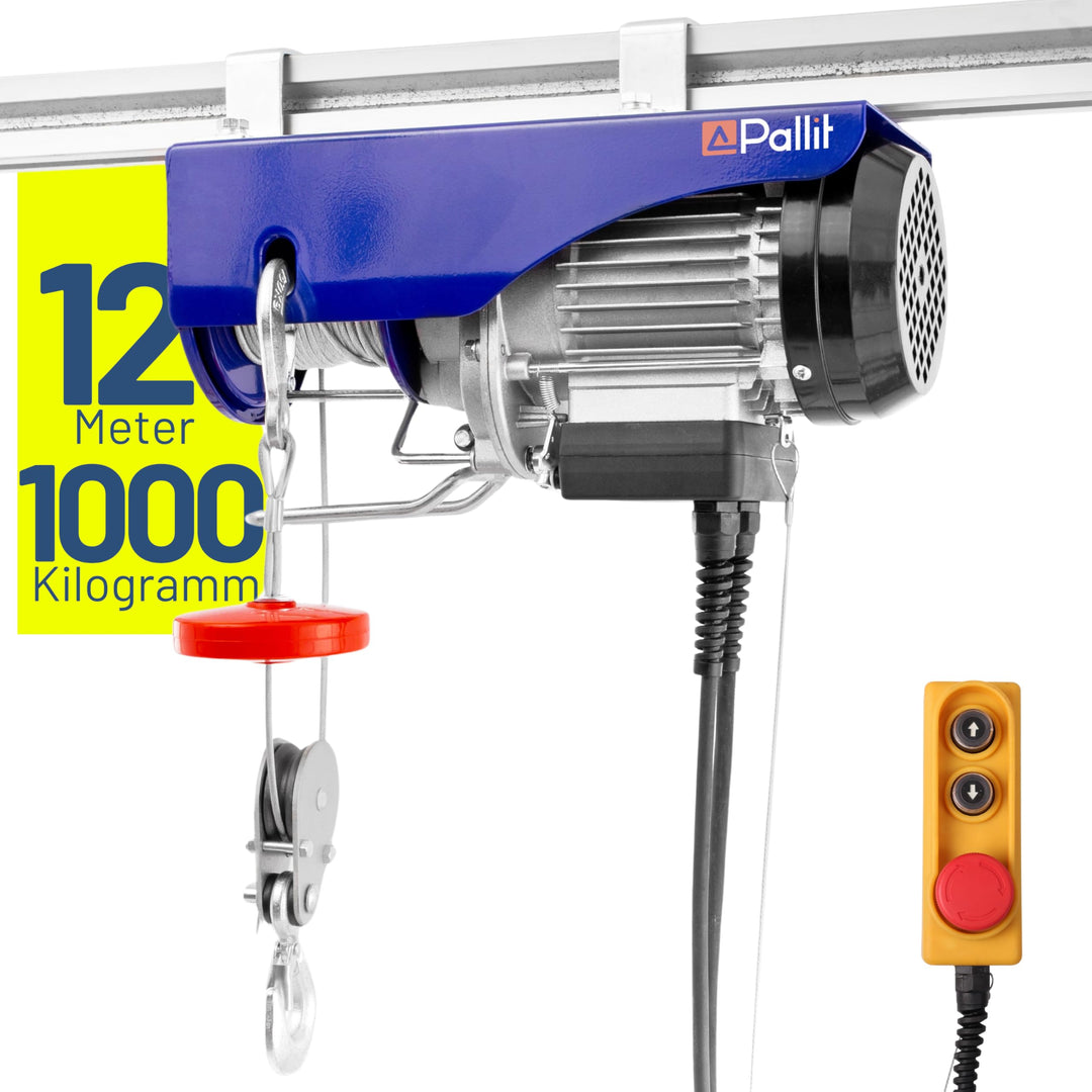 Pallit elektrische Seilwinde HOIST | 500 kg/12 m | 1000 kg/6 m | inkl. Fernbedienung mit 1,6 m Kabel