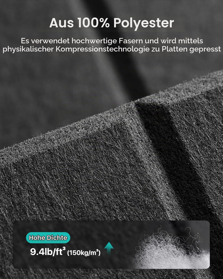 Soundsbay 18 Stück Akustikpaneele Selbstklebend, Akustikplatten aus Polyester zur Schalldämmung, 30×