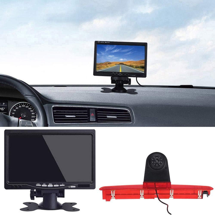 「12mm Objektiv CMOS Rückfahrkamera+ 7 Zoll TFT LCD Bildschirm Monitor」Bremsleuchte Auto Dach Rückfah