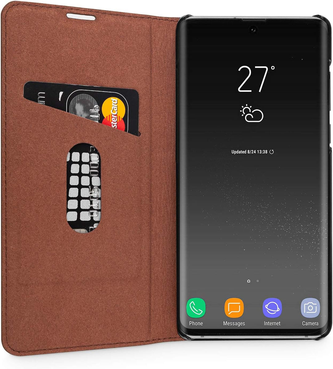 WIIUKA Echt Ledertasche - TRAVEL NATURE - Hülle für Samsung Galaxy S20+ PLUS, ITALIENISCHES Leder, V