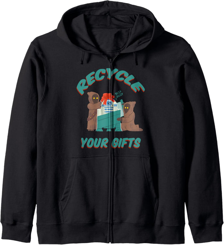 Star Wars Christmas Jawas Recycle Your Gifts R2-D2 Kapuzenjacke