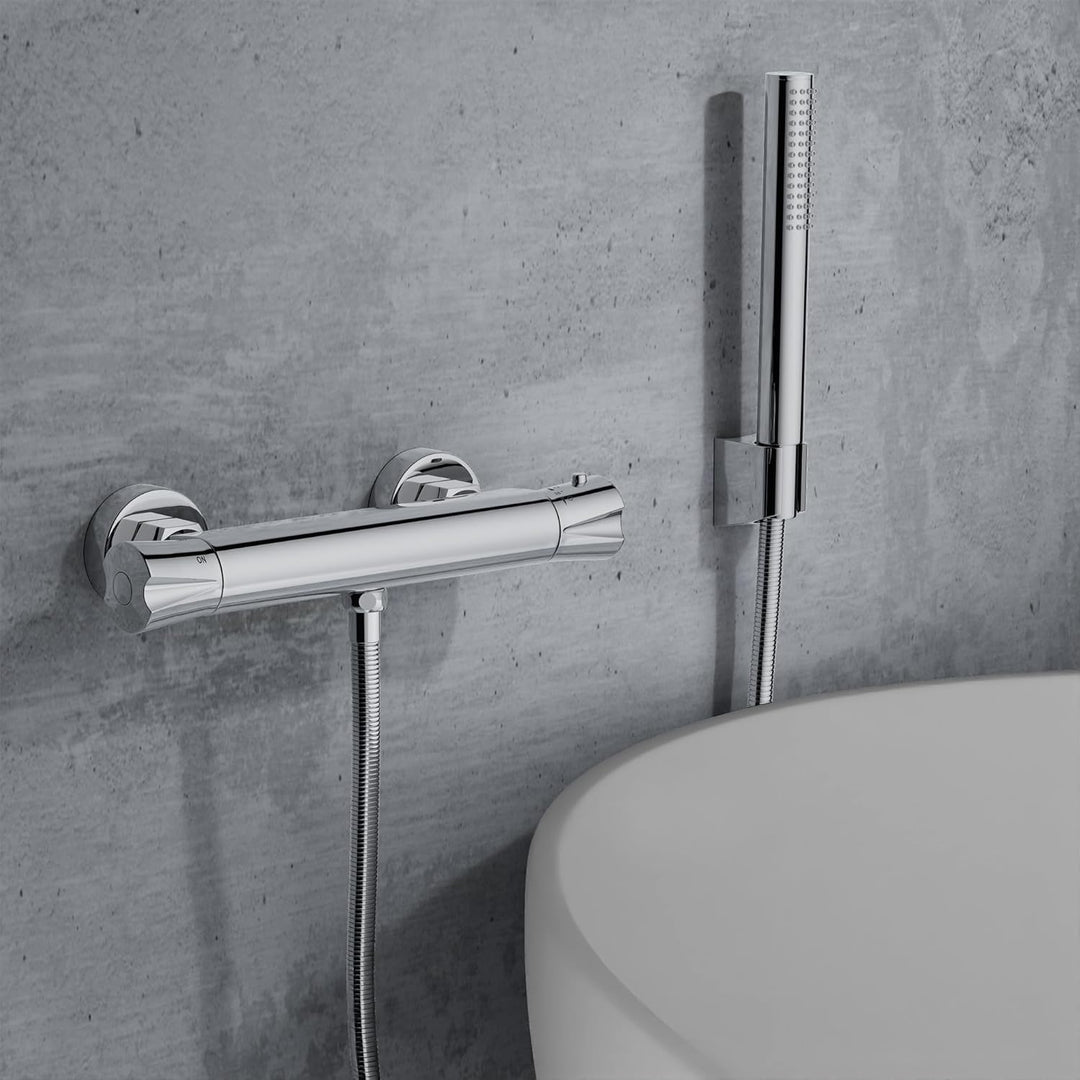 PURAGEIR Duscharmatur,Duscharmatur mit Thermostat,Mischbatterie Dusche Thermostat,Armatur Dusche,Chr