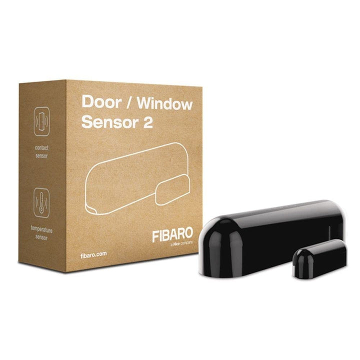 FIBARO Door Windows Sensor 2 / Z-Wave Plus Türfenster und Temperatursensor, Schwarz, FGDW-002-3, Sch