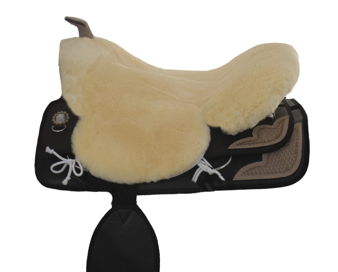 Engel Reitsport Lammfell Sattelsitzbezug Western (Sabez 3, mit Hornausschnitt/Horndurchlass) farbenf