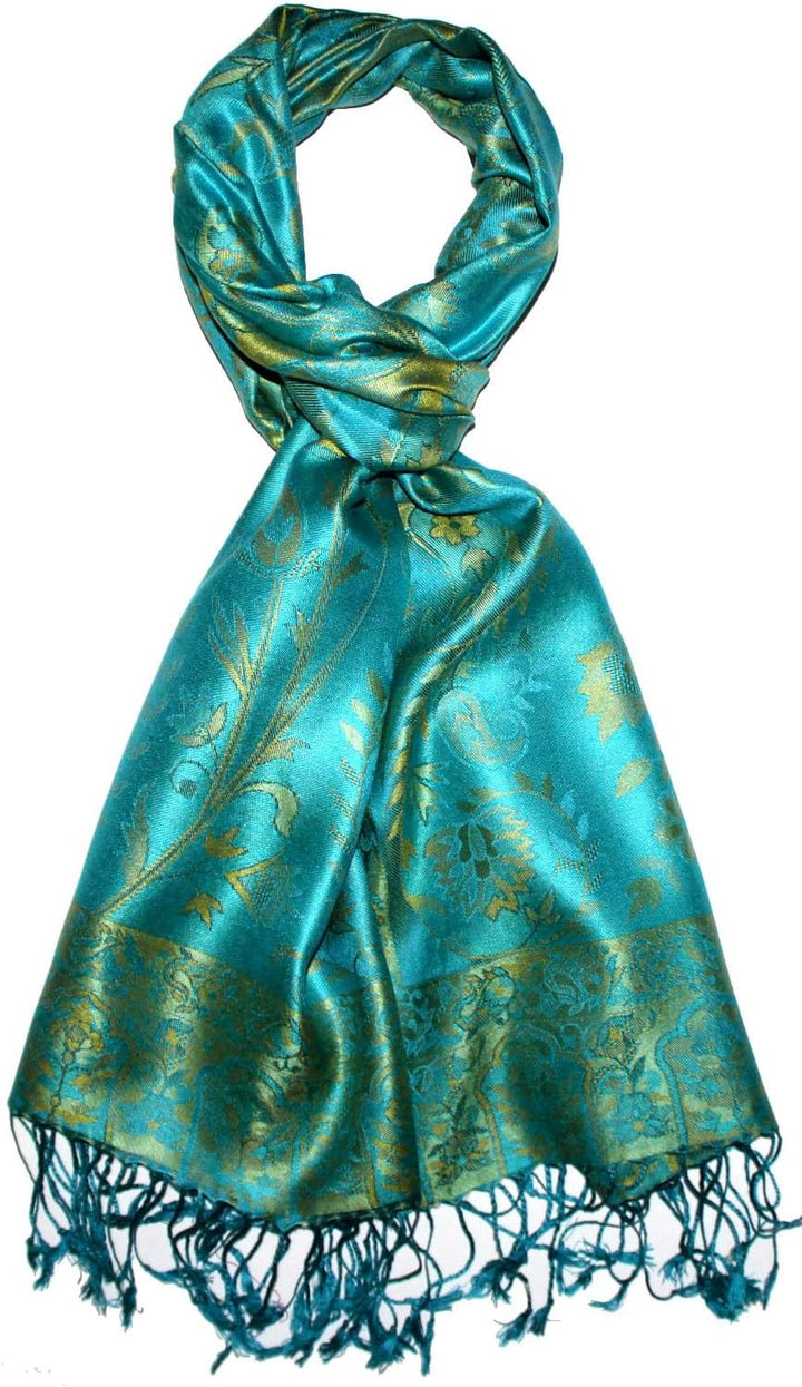 Lorenzo Cana Pashmina Damen - Schal Schaltuch jacquard gewebt 100% Seide Paisley Muster Seidenschal