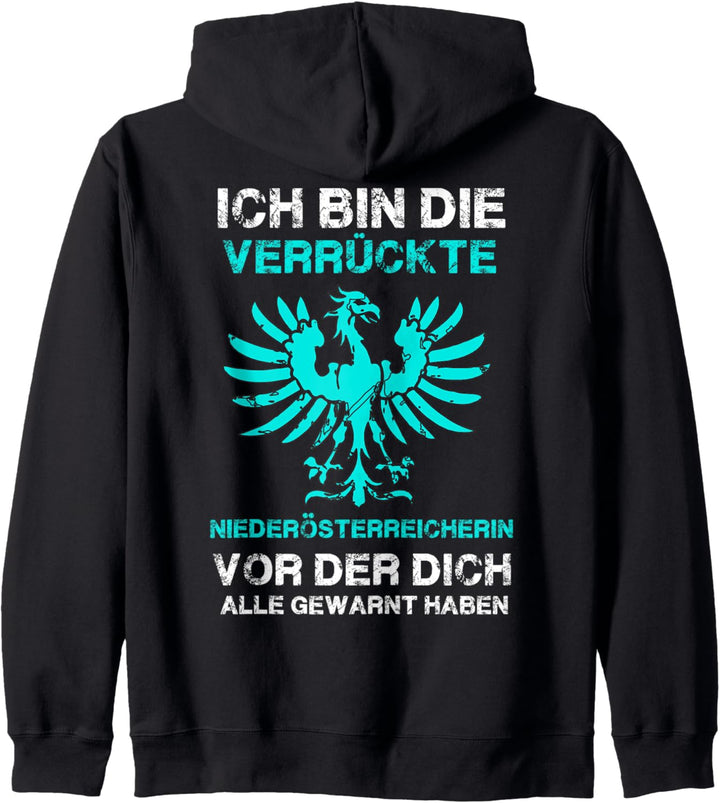 Niederösterreich T-Shirt mit Wappen & Adler Damen Kinder Kapuzenjacke