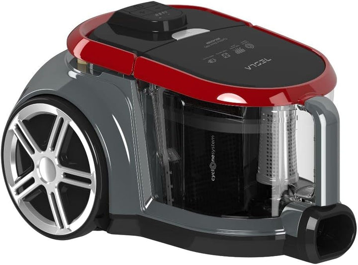 TESLA BGL400BR beutelloser Staubsauger (800 W, Geräuschpegel 72 dB, Arbeitsradius 8 m, waschbarer HE