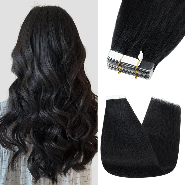 Tape Extensions Echthaar 10stk, Remy Tape in Extensions Haarverlängerung, Skin Weft Echthaar Haarext