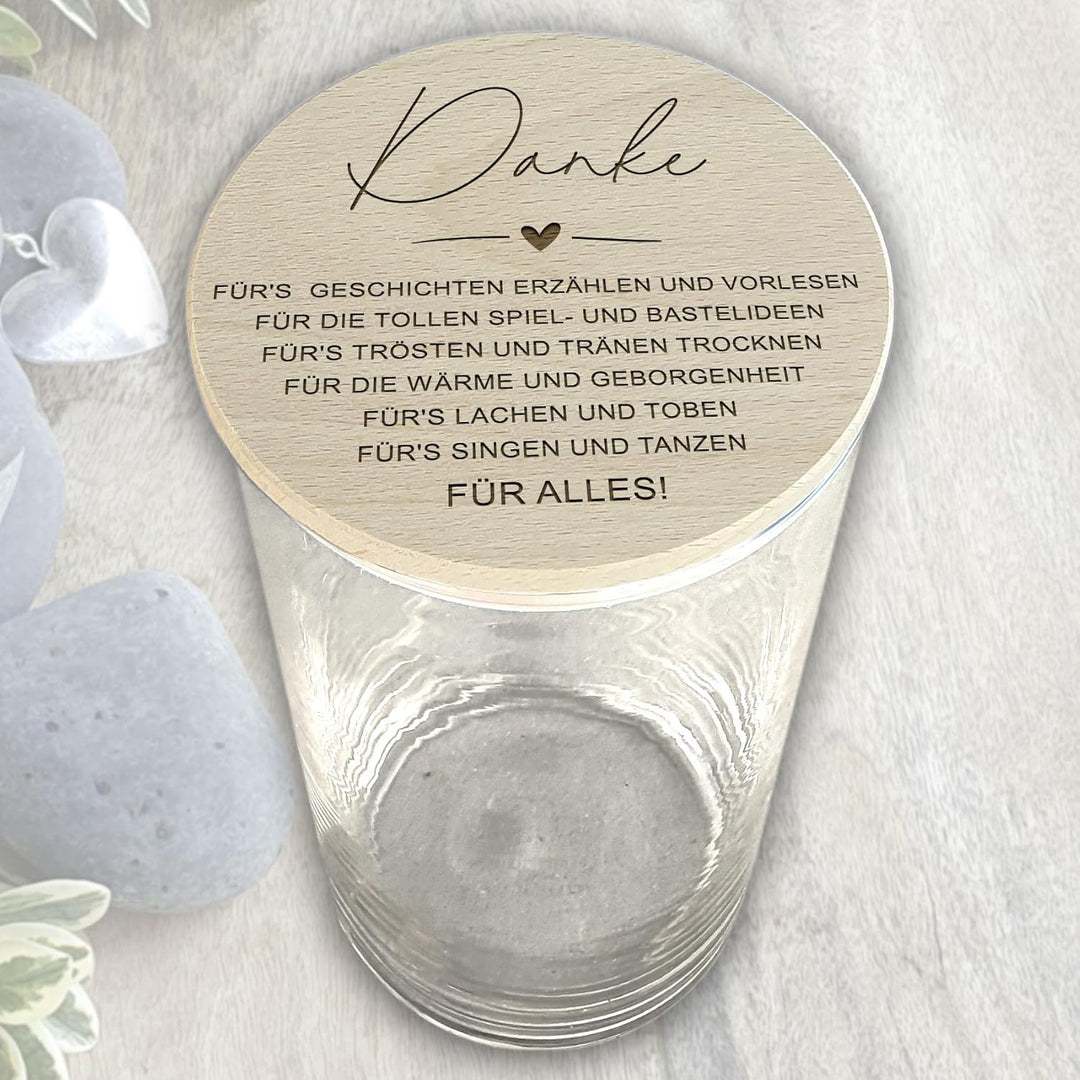 Abschiedsgeschenk Erzieherin Geschenk Bonbonglas Vorratsgläser mit Deckel Keksdose Dankeschön Gesche