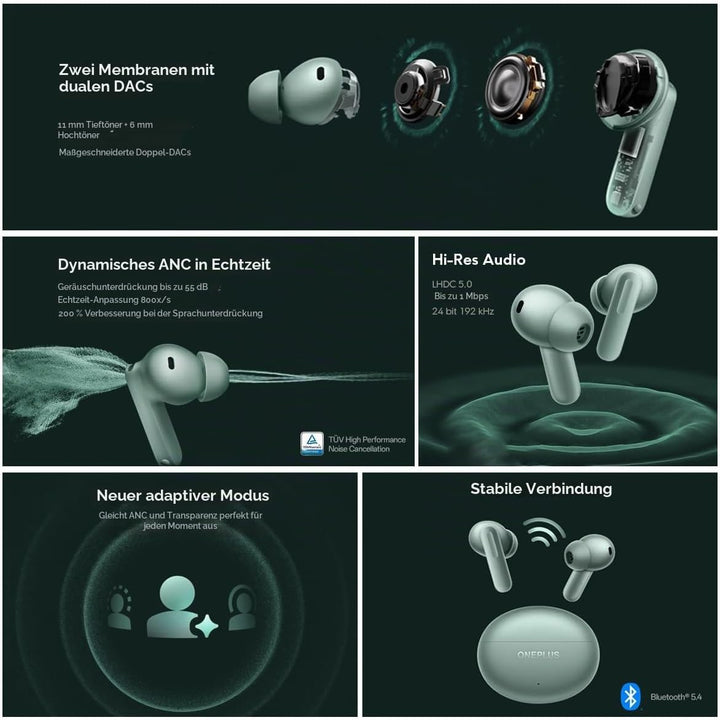 OnePlus Buds 4 Auriculares Bluetooth Verde (Zen Green)