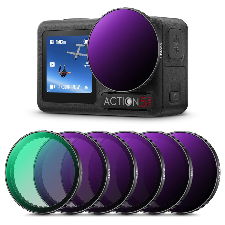 K&F Concept ND Filtersets, Push-in Filter CPL, ND8, ND16, ND32, ND64, ND1000 Filter kompatibel mit D