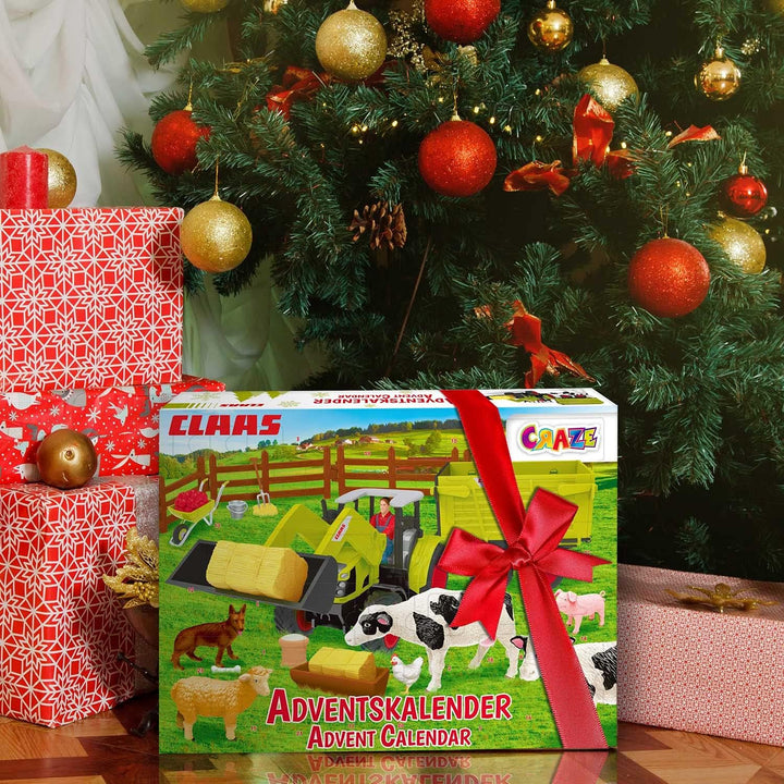 CRAZE Adventskalender CLAAS Traktor Kalender Junge und Mädchen Weihnachtskalender 2022 Bauernhof Spi
