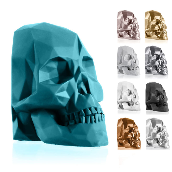 concrette Buchstütze Skull Low-Poly Totenkopf aus architektonischem Beton - Stütze für Bücherregal B