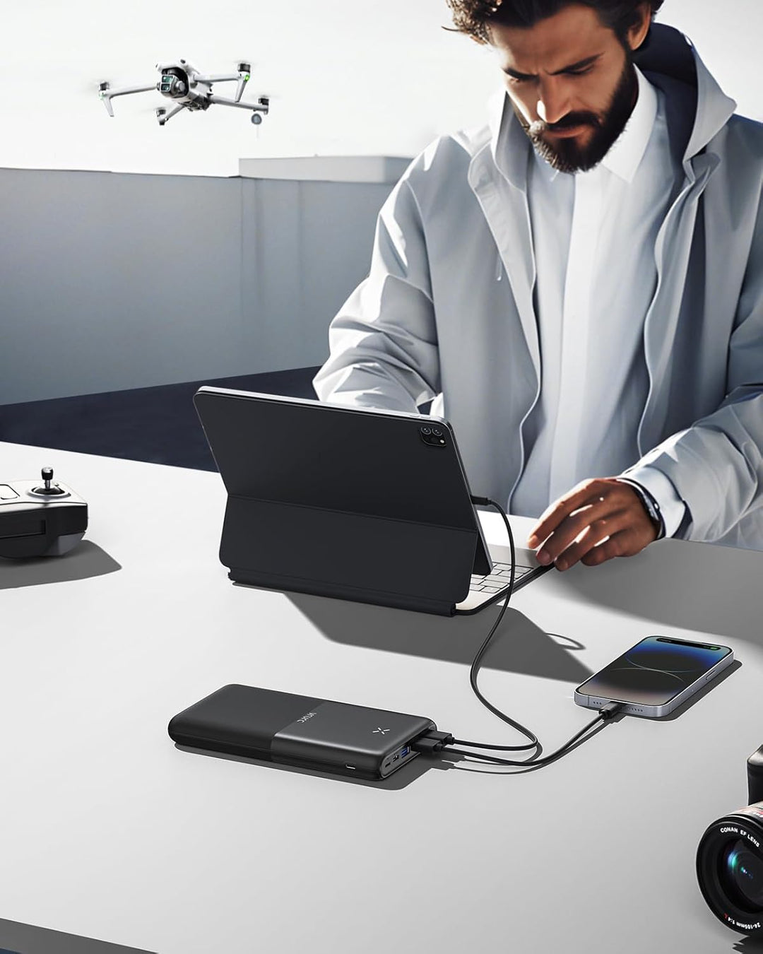 VRURC Power Bank 30000mAh 22.5W Powerbank USB C Schnelles Aufladen Externe Handyakkus mit 4 Ausgänge