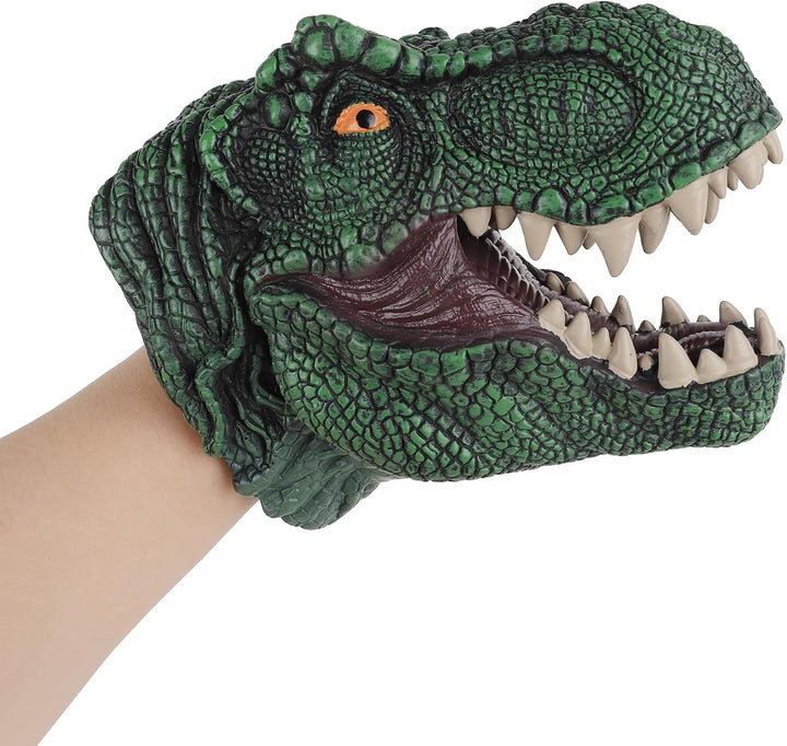 Realistisches Dinosaurier Handpuppe Kopf – T-Rex Puppenspielzeug aus Gummi für Kinder &amp; Erwachsene –