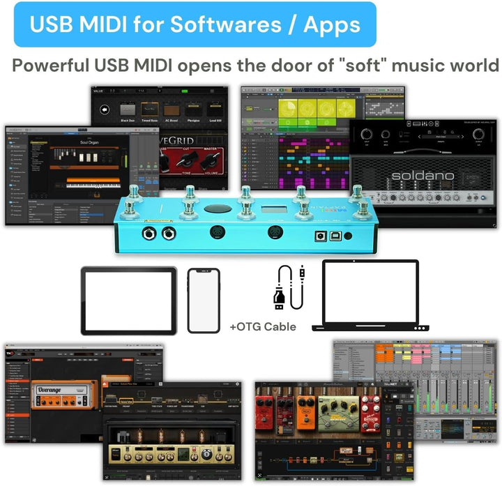 Paint Audio MIDI Captain Foot Controller Multi-Effects Keyboards Blau, Blau