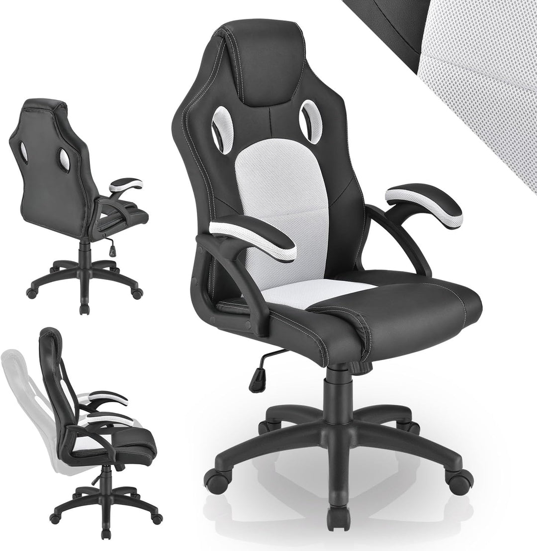 Juskys Racing Schreibtischstuhl Montreal ergonomisch höhenverstellbar & gepolstert 120 kg belastbar
