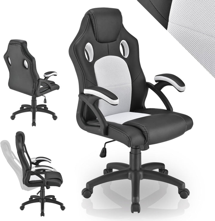 Juskys Racing Schreibtischstuhl Montreal ergonomisch höhenverstellbar & gepolstert 120 kg belastbar