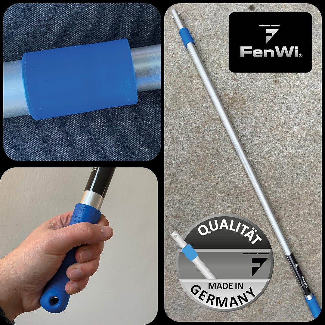 FenWi 2m Profi Alu Teleskopstange Länge stufenlos verstellbar bis 200cm Aluminium-Teleskopstiel