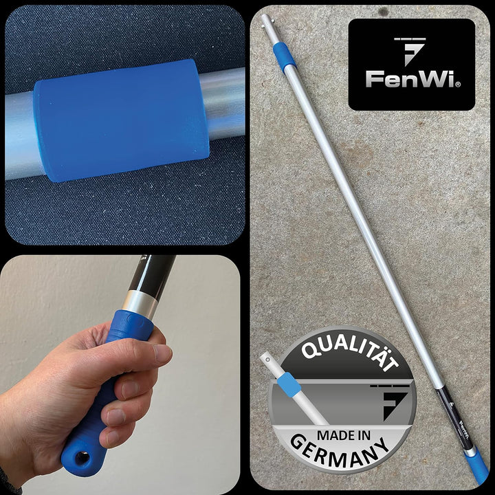 FenWi 2m Profi Alu Teleskopstange Länge stufenlos verstellbar bis 200cm Aluminium-Teleskopstiel