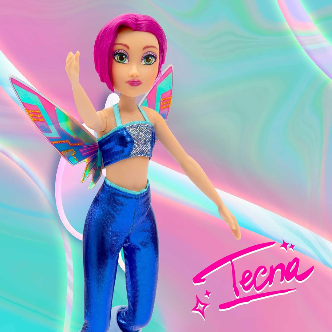 Winx Fairy Doll – Tecna with Glitter Wings & Articulated Joints – Removable Fairy Accessories – Tech