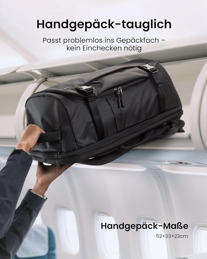 tomtoc 40L Reiserucksack, TSA-freundlicher Handgepäck Rucksack, Wasserdichter Rucksack Handgepäck Fl