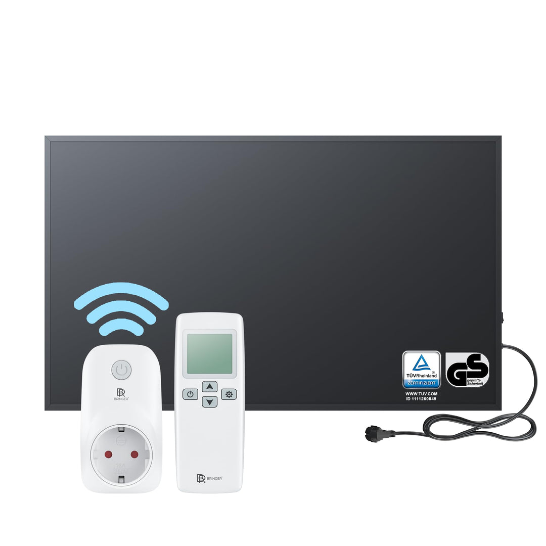 BR Bringer Infrarotheizung 600 Watt - mit Smart Thermostat und Fernbedienung - Infrarot Elektroheizu