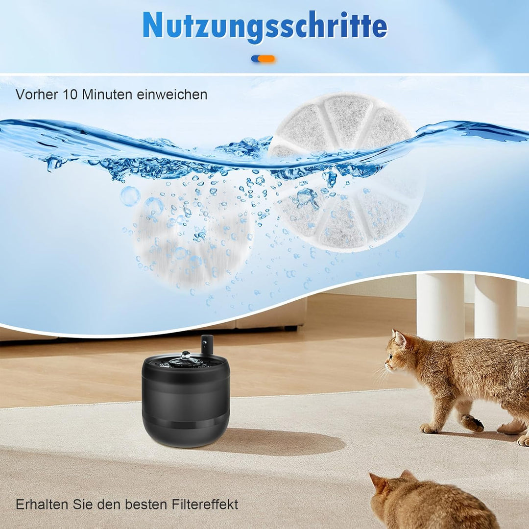 8 Stück Katzenbrunnen Filter für Philips PAW3210/02 Trinkbrunnen, Aktivkohle Ersatzfilter Dreifaches