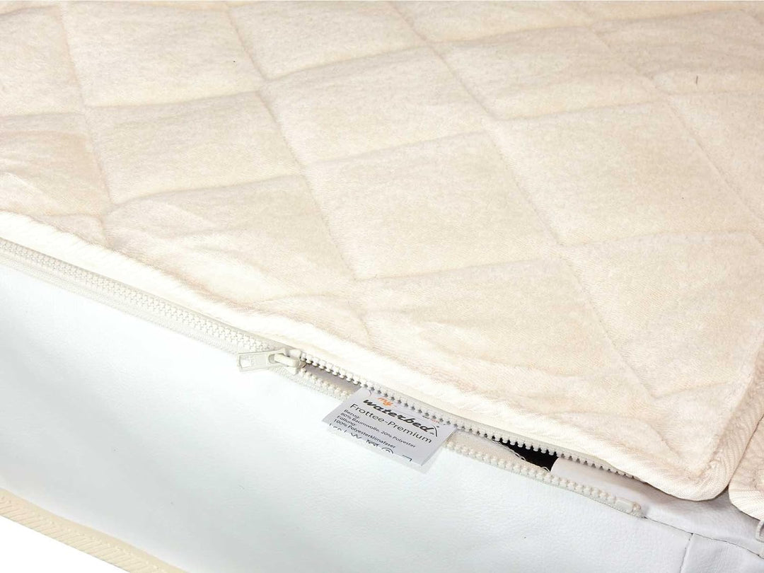 Frottee Wasserbettbezug Auflage Bezug Baumwolle für Wasserbett Rundumbezug (100 x 200 cm), 100 x 200
