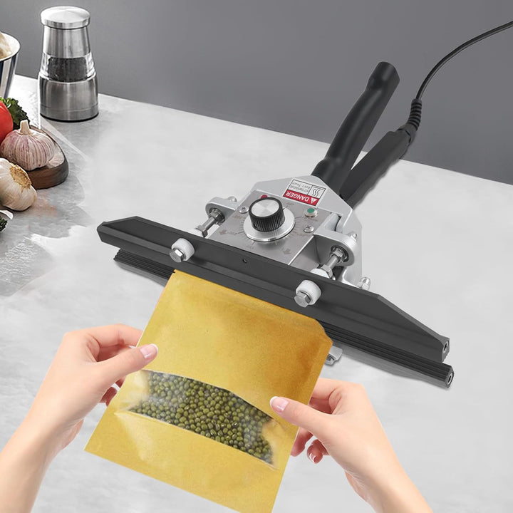 Handheld Heisssiegelgerät 12in 500W 0-300℃ mit 1.8m langem Netzkabel | Einstellbar Versiegelt Dicke