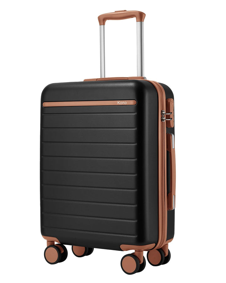 KONO Handgepäck Koffer 55x40x20cm, 34L Hartschalen Reisekoffer für Kurztrips und Business, Koffer Tr