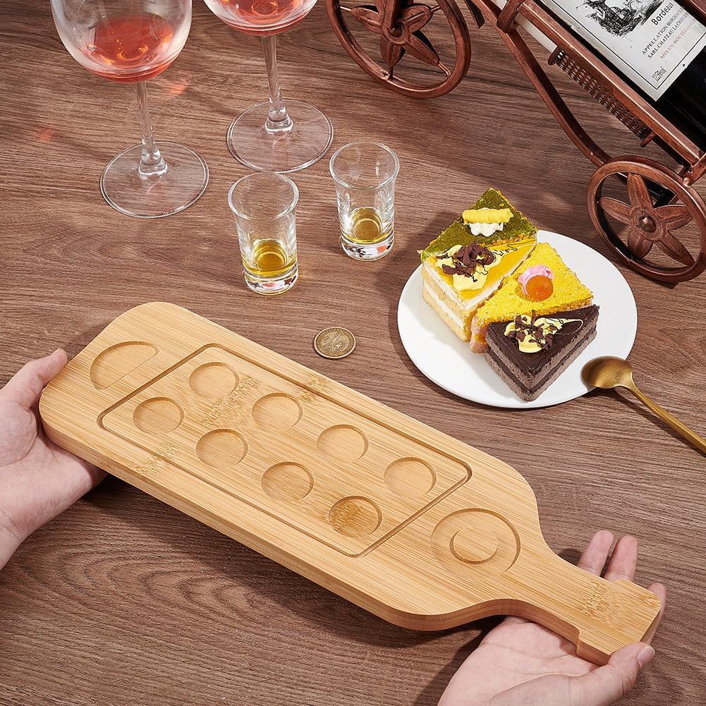 UNICRAFTALE 1 Stück Tequila Shot Board Schnapsglashalter Display Mit 8 Schnapsgläsern Weinglashalter