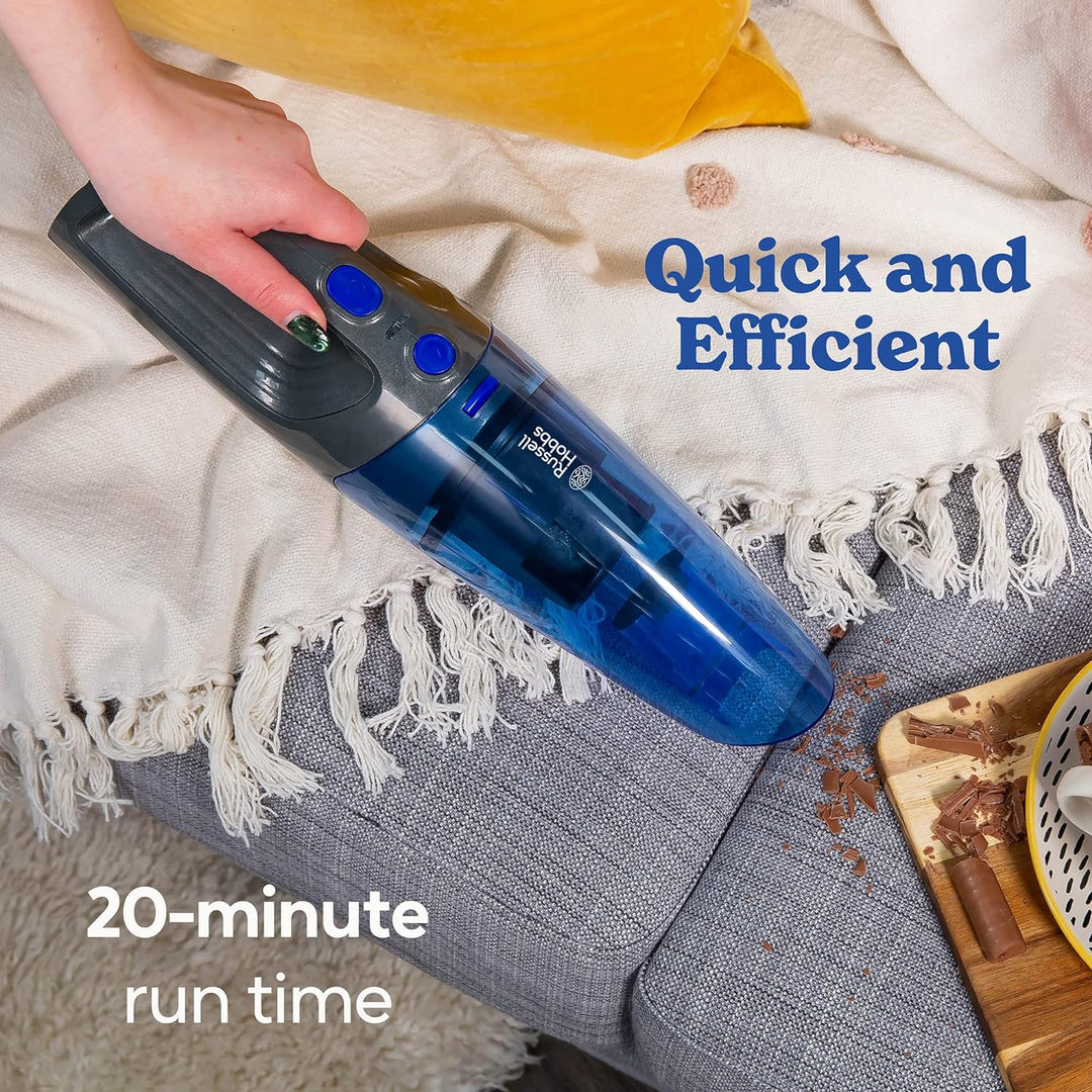 Russell Hobbs RHHV1001, Handstaubsauger, Kunststoff, Metall, Dunkelgrau und Blau Kabelloses Handgerä