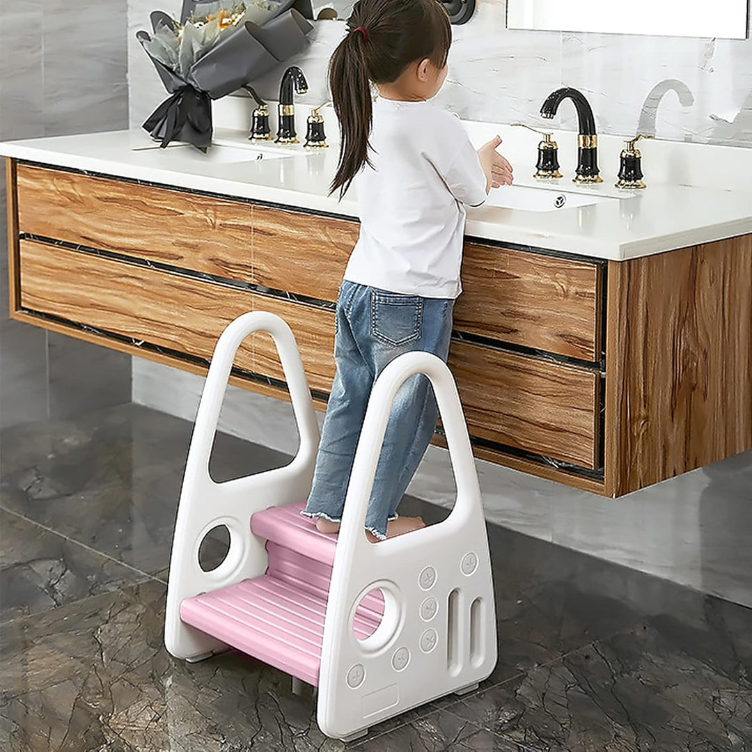 Kinder Tritthocker, Tritthocker Kinder 2 Stufen Lernturm, Pyramiden Trittschemel für 2-5 Jahre Kinde
